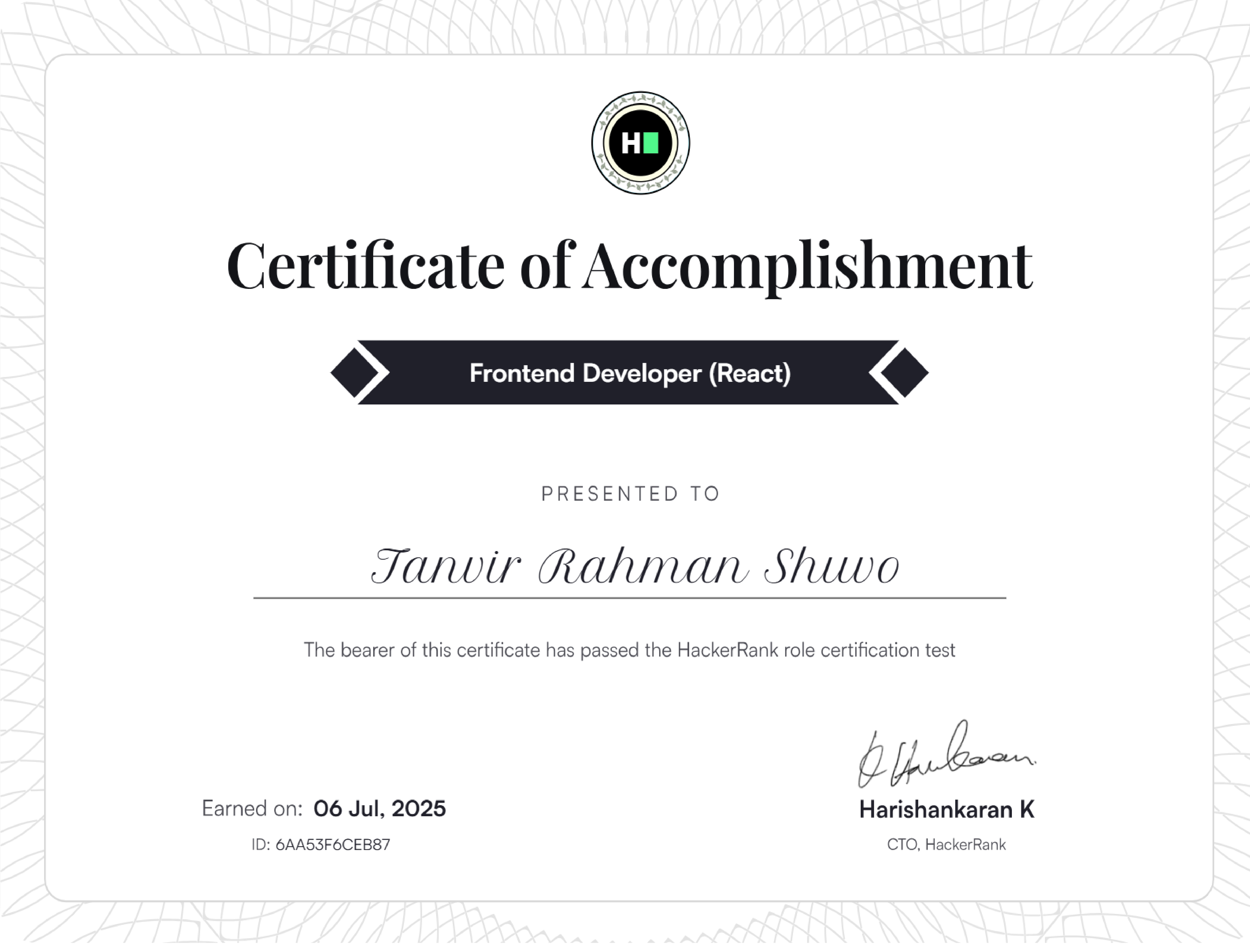 Frontend Developer (React) Proficiency Test